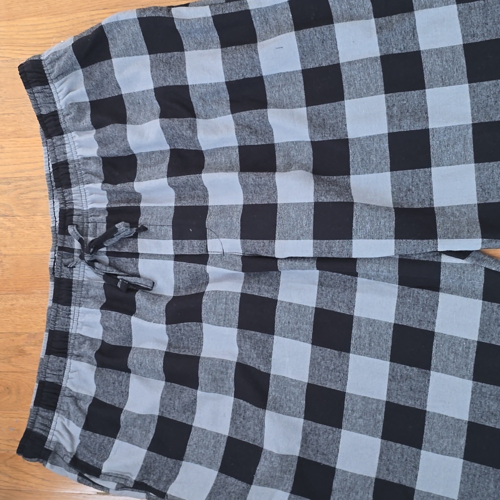 SONOMA BRAND MEN'S BIG & TALL BLACK & GRAY PLAID FLANNEL PAJAMA BOTTOMS SIZE 4XB